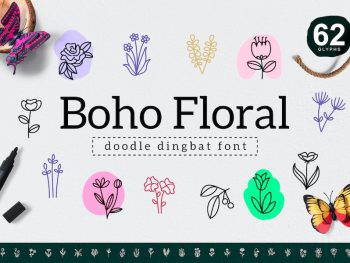 Boho Floral Dingbat Yazı Tipi