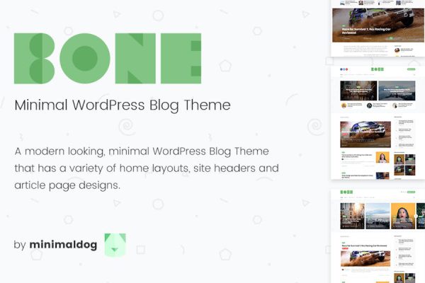 Bone - Minimal & Clean  Blog Theme WordPress Teması