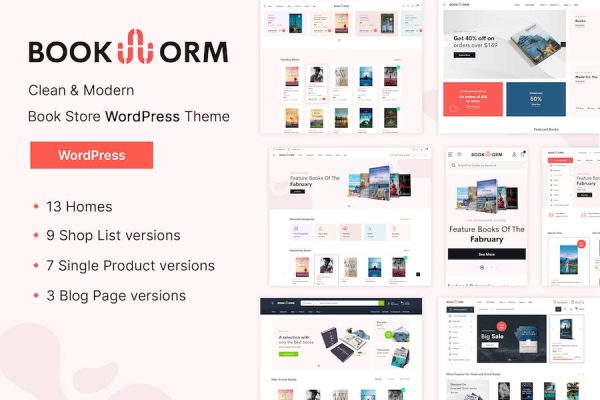 Bookworm - Bookstore & Bookshop WooCommerce Theme WordPress Teması