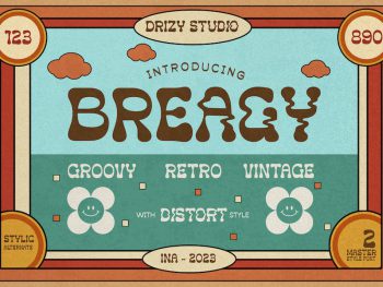 Breagy - Retro Groovy Font Yazı Tipi
