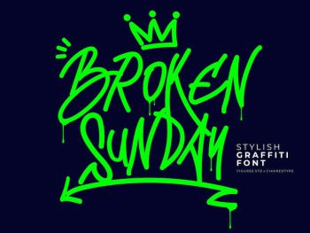 Broken Sunday - Stylish Graffiti Font Yazı Tipi