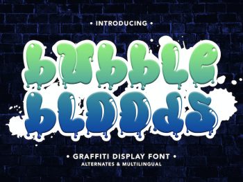 BubbleBloods - Graffiti Display Font Yazı Tipi