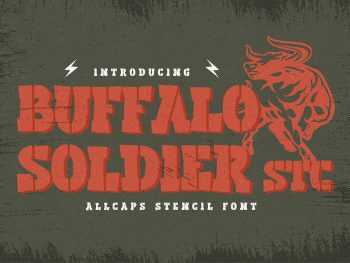 Buffalo Soldier Stencil - Bold Slab Stencil Yazı Tipi