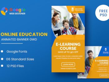 Business Courses Animated Banner GWD Yazı Tipi