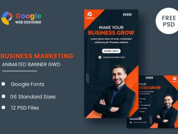 Business Grow Animated Banner GWD Yazı Tipi