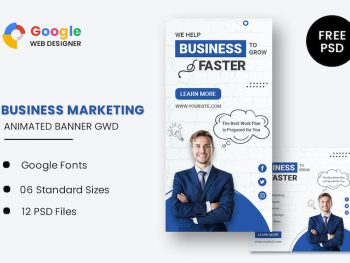 Business Grown Animated Banner GWD Yazı Tipi