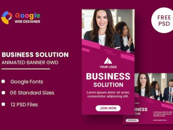 Business Solution Animated Banner GWD Yazı Tipi