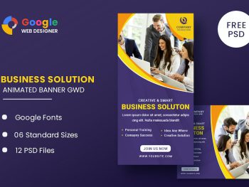 Business Solution Animated Banner GWD Yazı Tipi