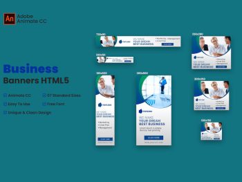 Business Web Banners Ad HTML5 - Animate CC Yazı Tipi