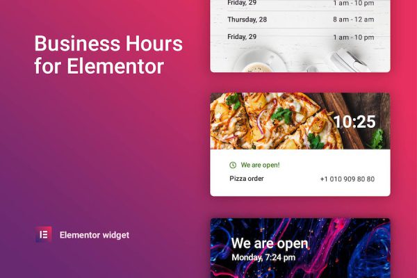 Business hours for Elementor WordPress Eklentisi