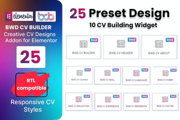 CV Builder plugin for elementor WordPress Eklentisi