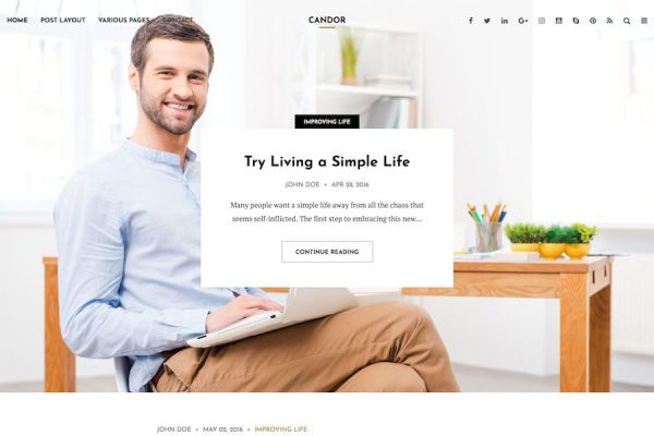Candor - Responsive  Blog Theme WordPress Teması