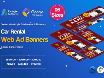 Car Rental HTML5 Banners Ad D25 - GWD & PSD Yazı Tipi