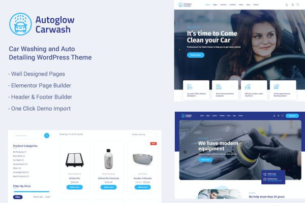 Car Wash Service - Autoglow WordPress Teması