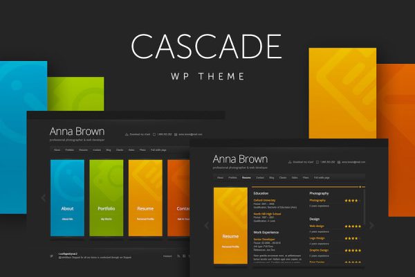 Cascade - Personal vCard WordPress Teması