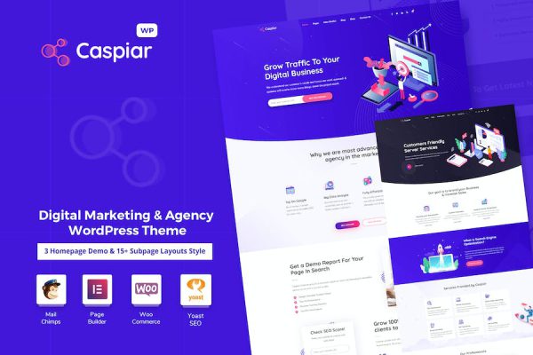 Caspiar - Digital Marketing & Agency Theme WordPress Teması