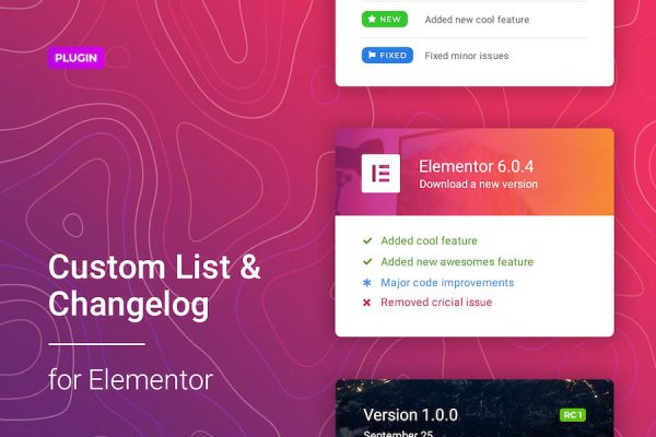 Changelog & Custom List for Elementor WordPress Eklentisi
