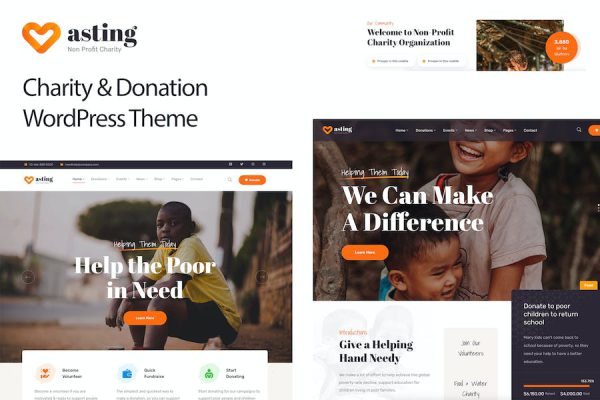 Charity & Donation - Asting WordPress Teması