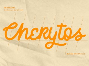 Cherytos Monoline Script Font Yazı Tipi