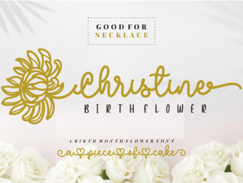 Christine Birth Flower - An Ornament Script Font Yazı Tipi
