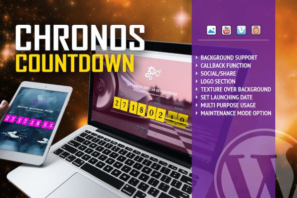 Chronos CountDown - Flip Timer With Background WordPress Eklentisi