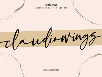 Claudio Wings Feminine Signature Script Font Yazı Tipi