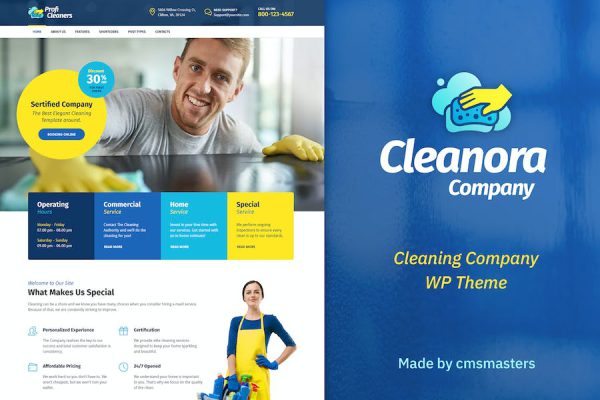 Cleanora - Cleaning Services Theme WordPress Teması