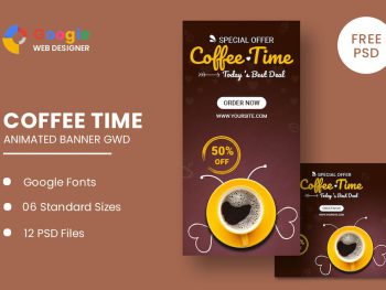 Coffee Animated Banner Google Web Designer Yazı Tipi