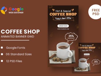 Coffee Shop Animated Banner Google Web Designer Yazı Tipi