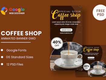 Coffee Shop Animated Banner Google Web Designer Yazı Tipi