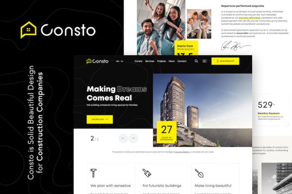 Consto - Industrial Construction Company Theme WordPress Teması