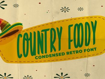 Country Foody - Condensed Retro Font Yazı Tipi