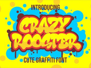 Crazy Rooster - Cute Graffiti Font Yazı Tipi