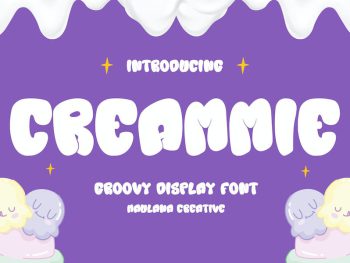 Creammie Groovy Decorative Display Font Yazı Tipi