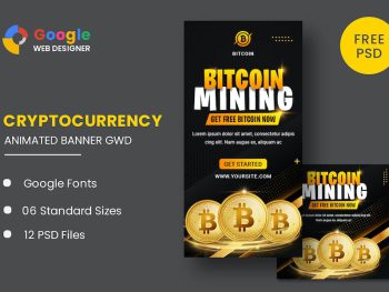 Cryptocurrency Bitcoin Animated Banner GWD Yazı Tipi