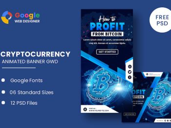 Cryptocurrency Bitcoin Animated Banner GWD Yazı Tipi