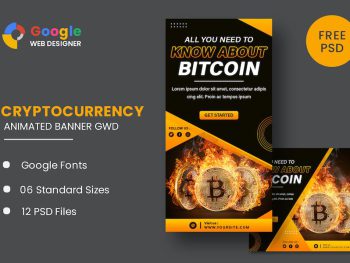 Cryptocurrency Bitcoin Animated Banner GWD Yazı Tipi