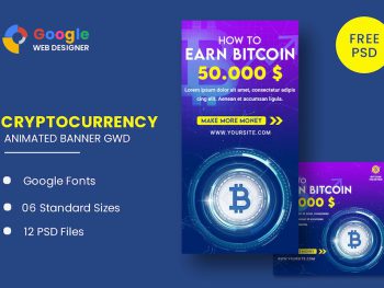 Cryptocurrency Bitcoin Animated Banner GWD Yazı Tipi