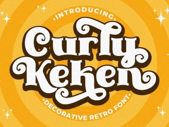 Curly Keken - Decorative Retro Font Yazı Tipi