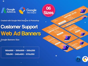 Customers Support Banners HTML5 D49 Ad - GWD & PSD Yazı Tipi