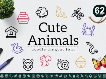 Cute Animals Dingbat Yazı Tipi