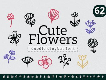 Cute Flowers Dingbat Yazı Tipi