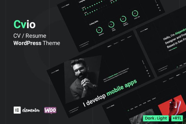 Cvio- Personal Portfolio Elementor WordPress Teması