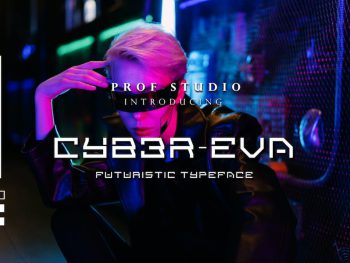 Cyber Eva - Futuristic Typeface Yazı Tipi