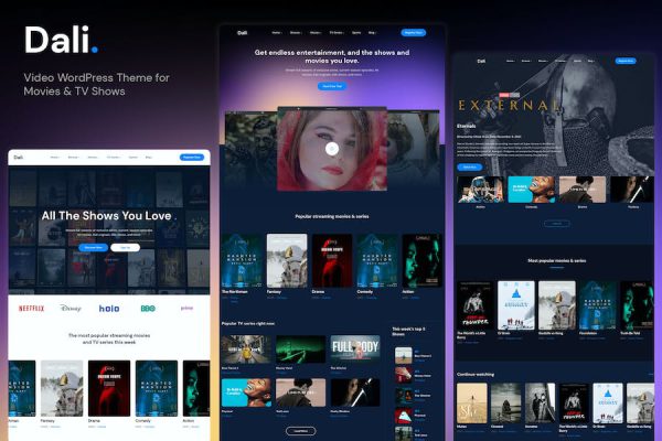 Dali - Movies & TV Shows WordPress Teması