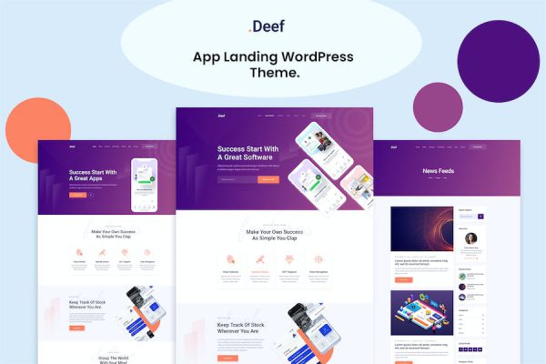 Deef - App Landing WordPress Teması