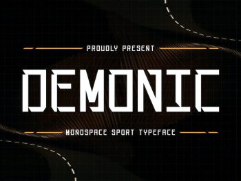 Demonic - Monospace Sport Typeface Yazı Tipi