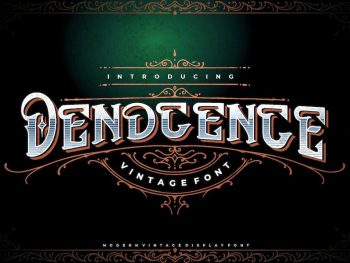 Dendcence - Decorative Vintage Display Font Yazı Tipi