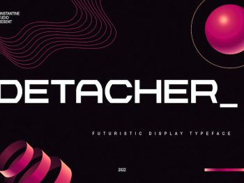 Detacher - Futuristic Digital Display Fonts Yazı Tipi