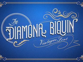 Diamona Biquin - Vintage Font Yazı Tipi